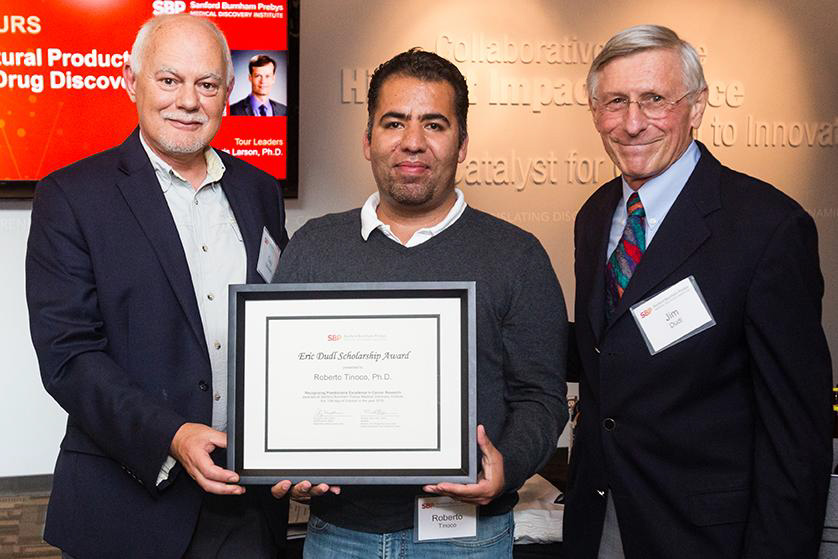 Guy Salvesen, PhD, Roberto Tinoco, PhD, and Dr. Jim Dudl, father of Eric Dudl