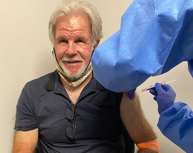 Carl Ware getting vaccinated