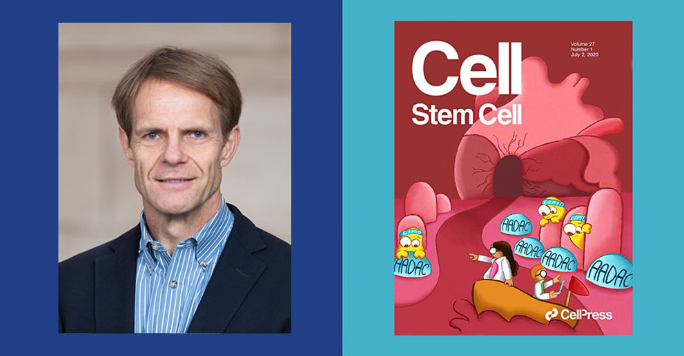 Lorenz Studer, MD profile photo with Cell Stem Cell Press cover