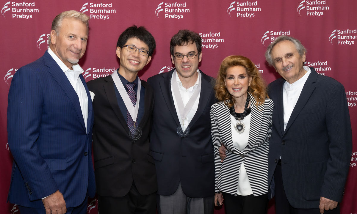 From left to right: Brad Benter, Cheng-Ju Kuo, PhD, Theo Tzaridis, MD, Reena Horowitz and Sam Horowitz