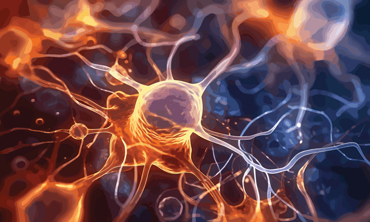 3D rendering of neurons and how they connect and communicate through synaptic connections