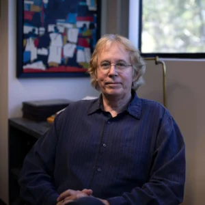 Jamey Marth, PhD, siting in his office