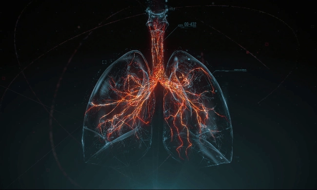 illustration of development of infection in the respiratory system