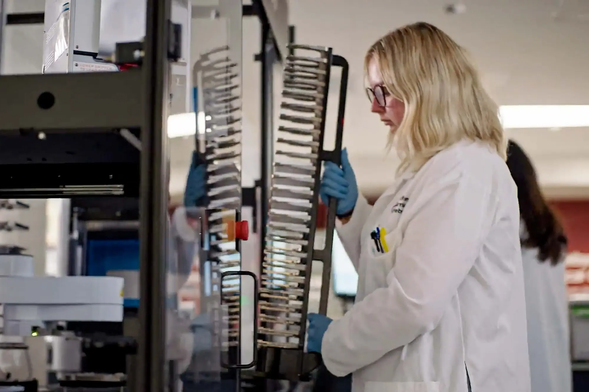 A scientist working in a lab