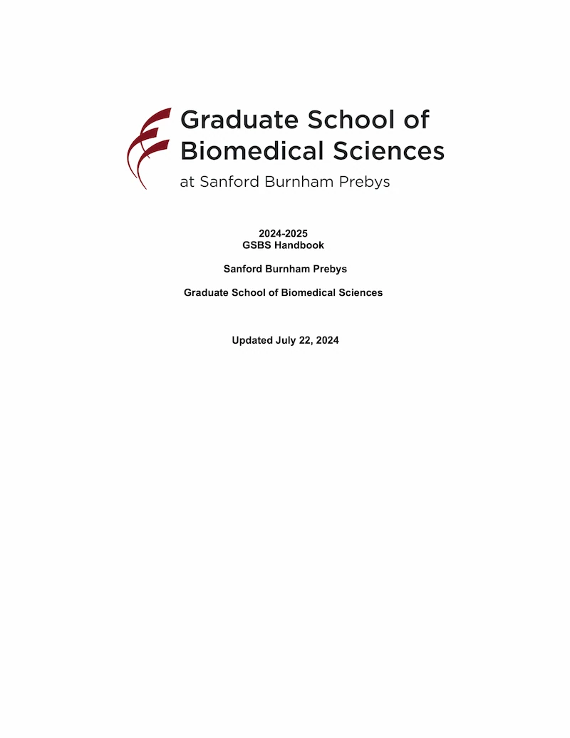 GSBS handbook cover