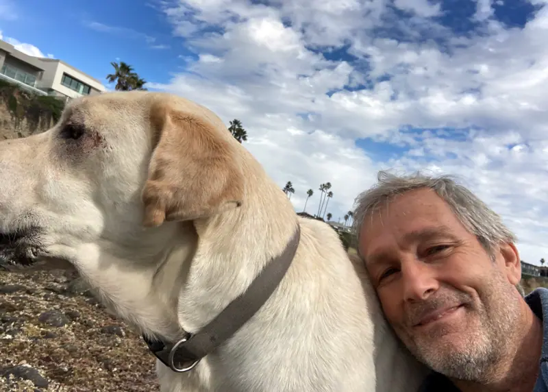 Lorenzo Puri with his dog