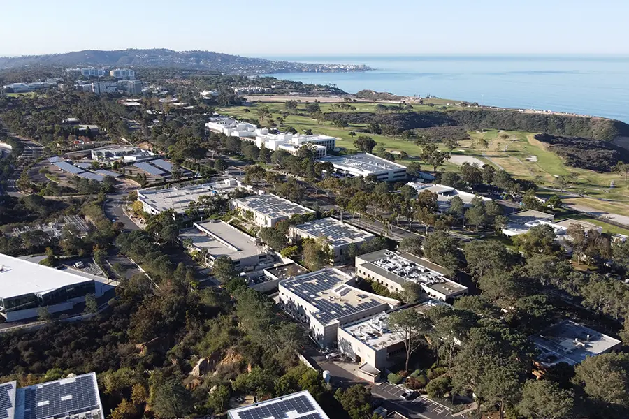 Aerial view from north of the Sanford Burnham Prebys campus in La Jolla.