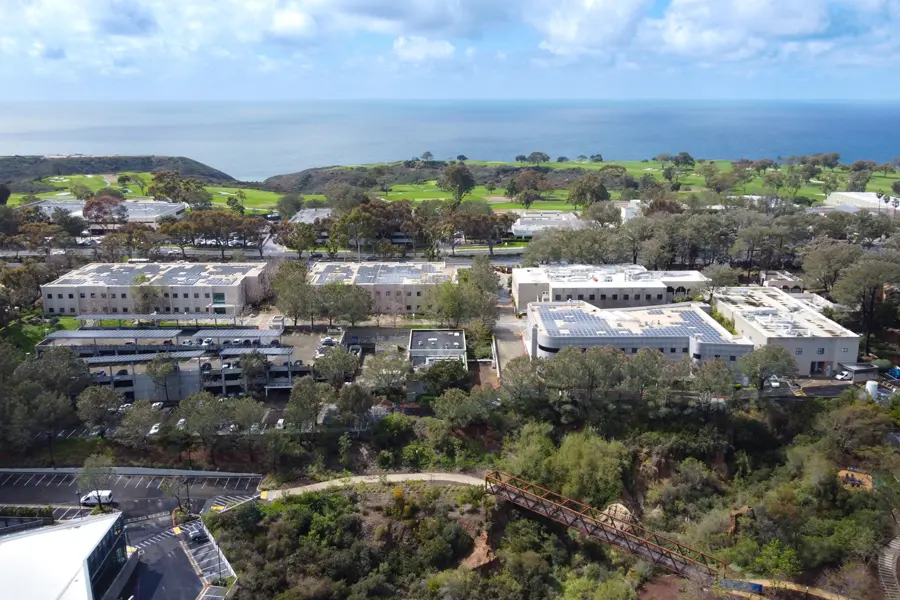 Aerial view from east of the Sanford Burnham Prebys campus in La Jolla.