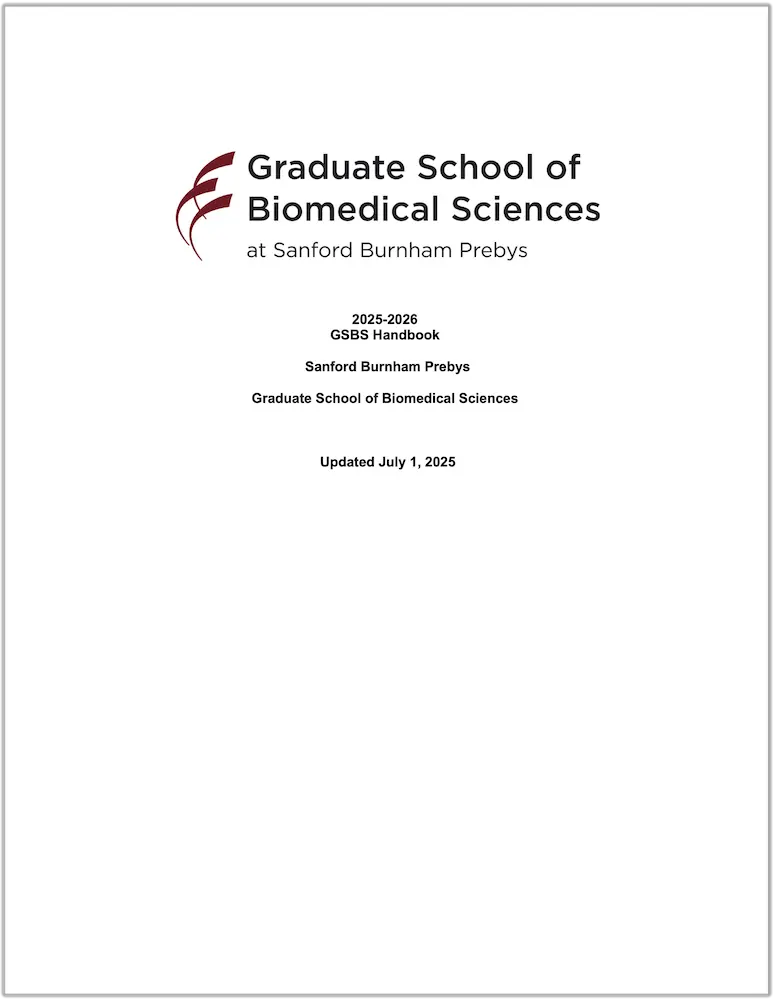 Cover for GSBS 2025-2026 Handbook