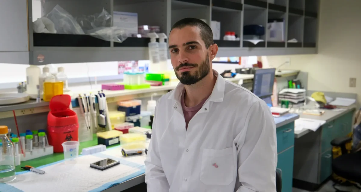 Ambroise Edouard Manceau in the lab