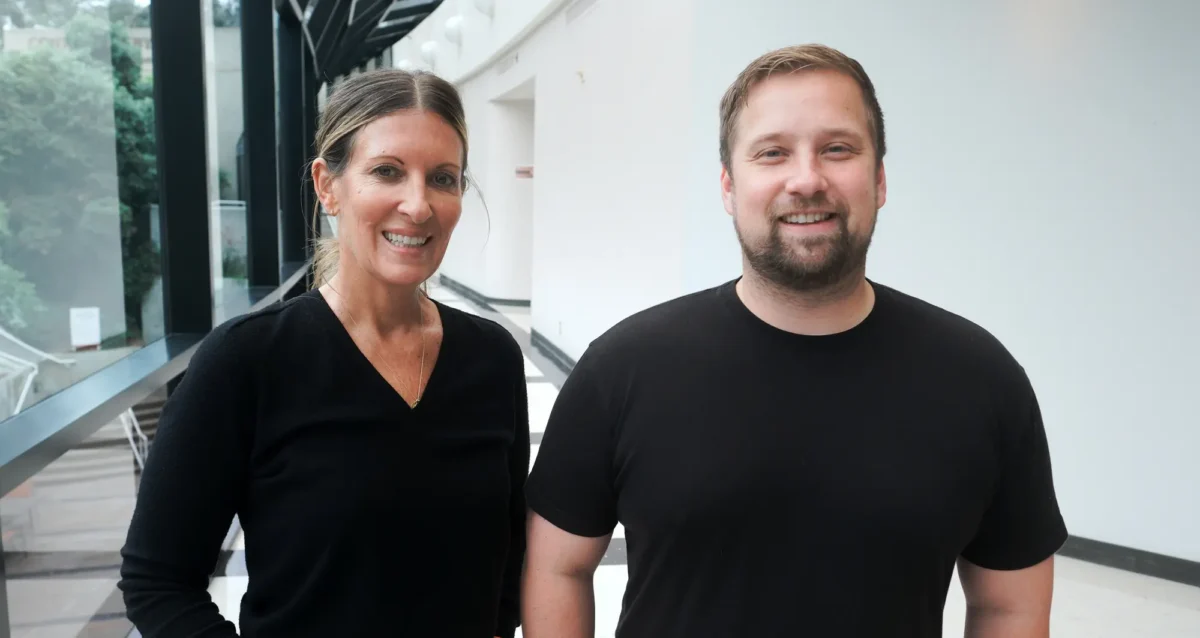Brooke Emerling, PhD, and Ryan Loughran, PhD. Image credit: Sanford Burnham Prebys.