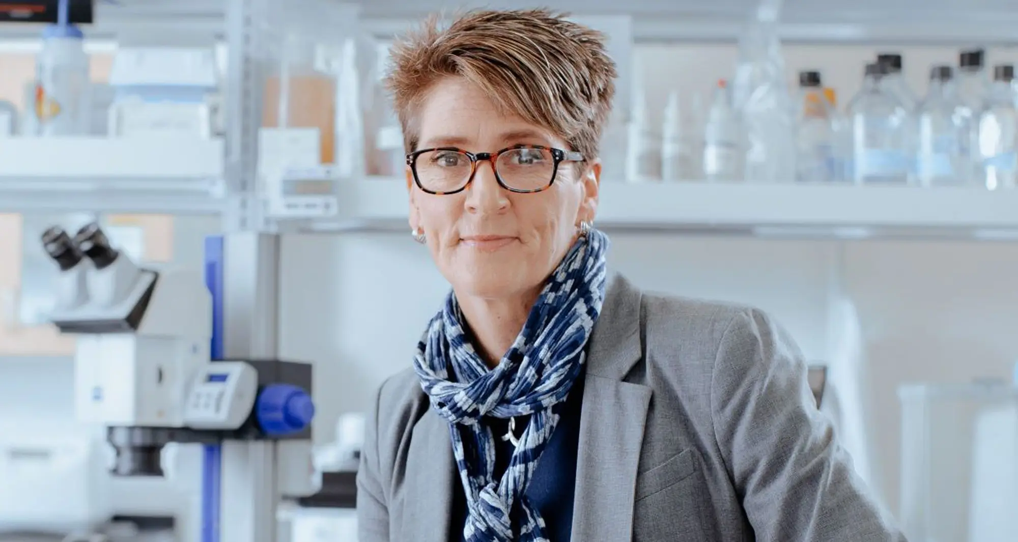 Malene Hansen, PhD, profile photo in lab