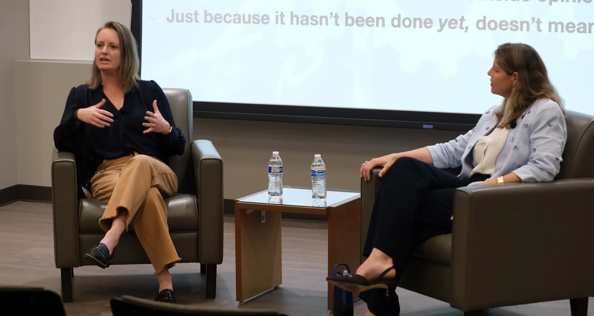 From left to right: Kelly Kersten, PhD, and Erica Ollmann Saphire, PhD, MBA. Image credit: Sanford Burnham Prebys.