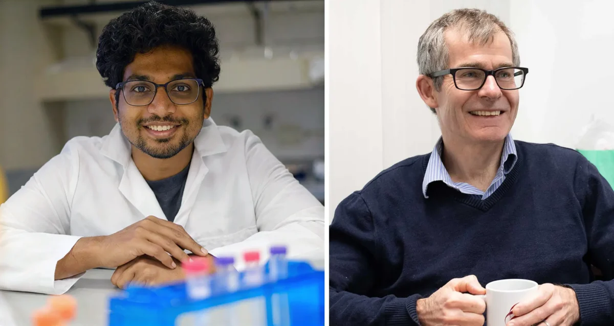 Adarsh Rajesh and Peter Adams, split image