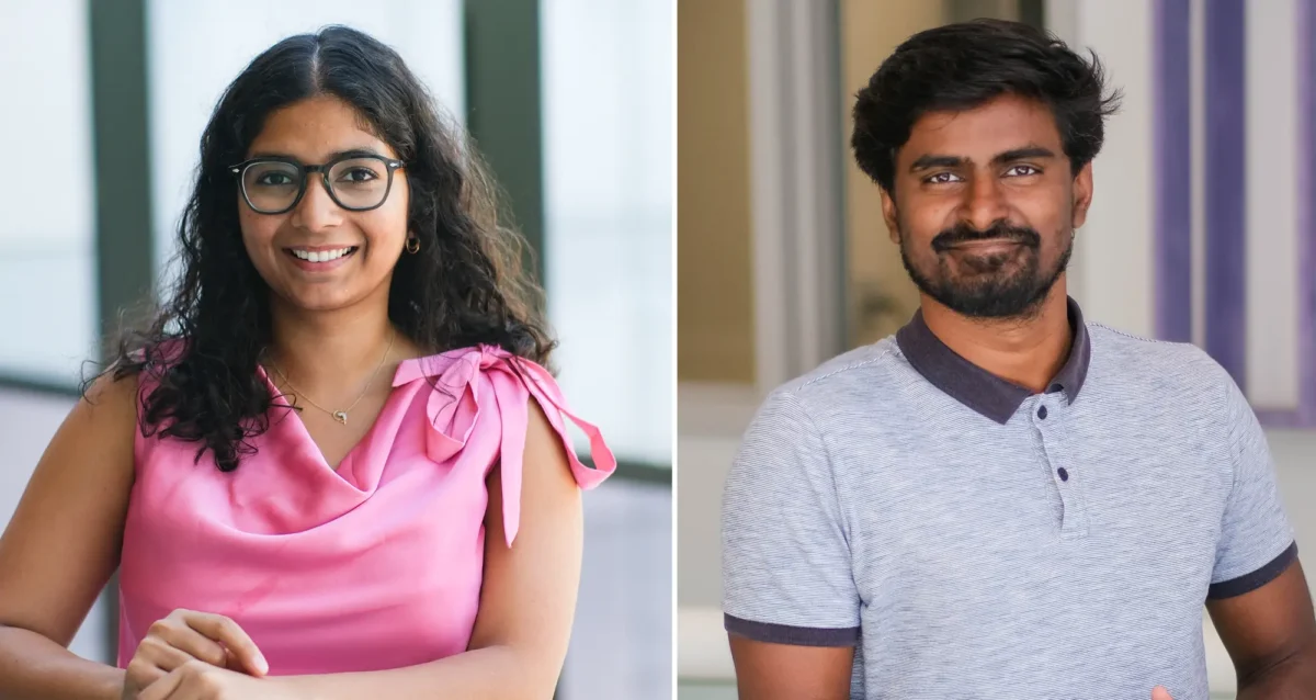 Anamika Yadav and Sanju Sinha, split image