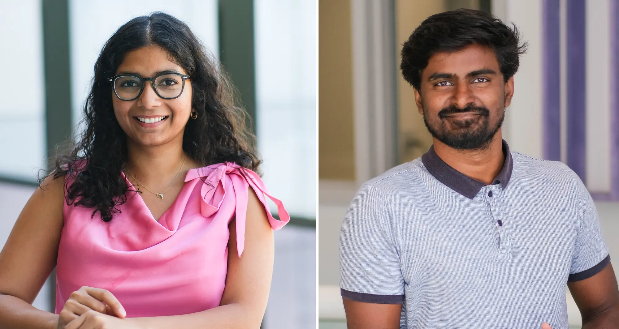 Anamika Yadav and Sanju Sinha, split image