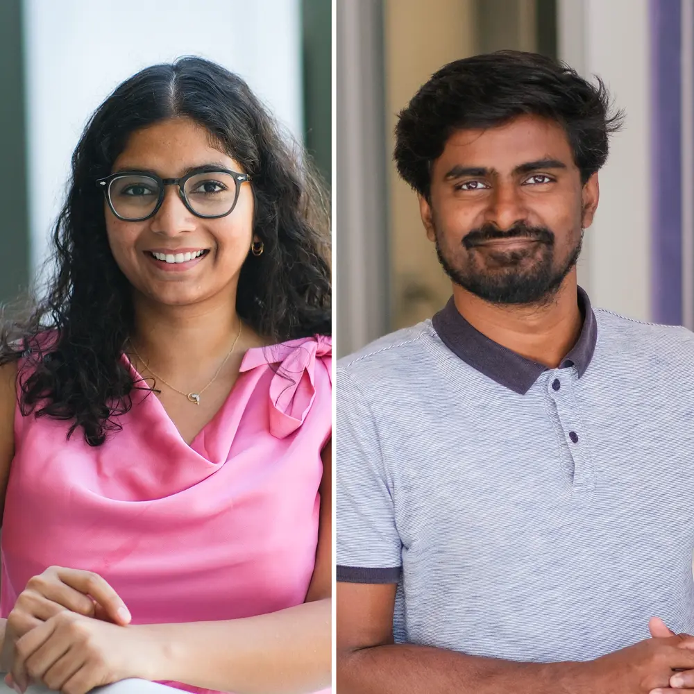 Anamika Yadav and Sanju Sinha, split image